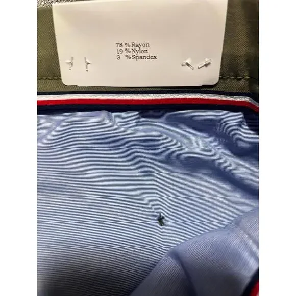 Tommy Hilfiger TH Flex Stretch Dress Pants Mens 38x32 Olive Khaki New With Tags - Picture 6 of 7